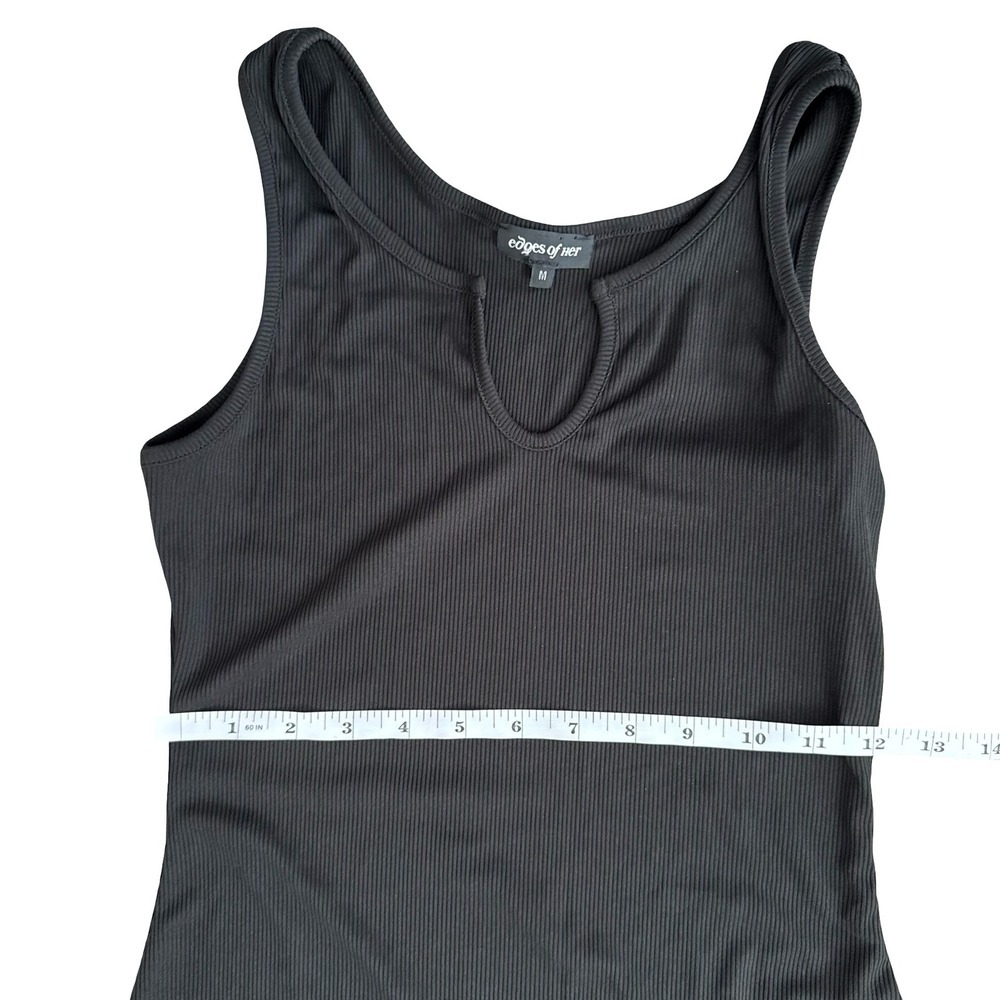 Edges of Her Maxi Dresses Black Brown Blue Ribbed Notched Neck Womens XS - Picture 5 of 7